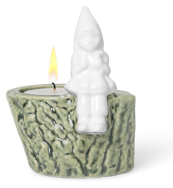 Świąteczny świecznik z porcelany i kamionki Kähler Design Christmas Tales, dł. 8,5 cm