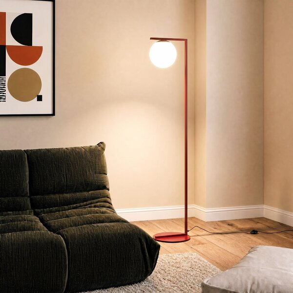 Lampa Podłogowa ALDEX, Zac, czerwony, salon, szkło, nowoczesny