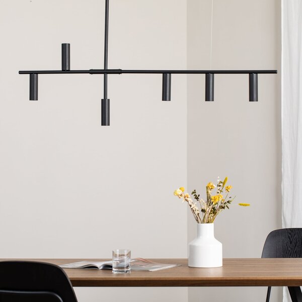 Lampa Wisząca ALDEX, Trevo 6, ściemnialny, czarny, salon, metal, nowoczesny
