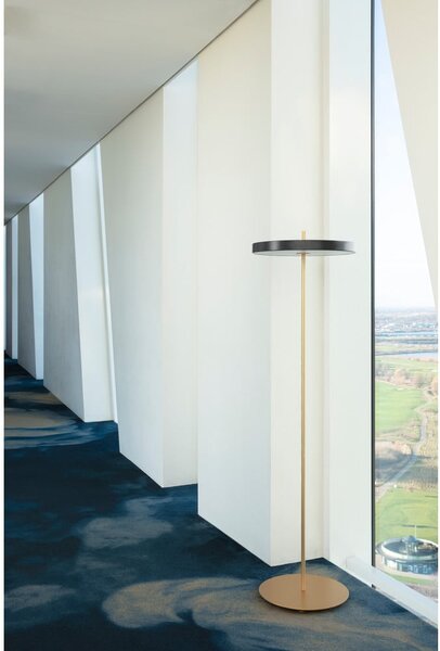 Antracytowa lampa stojąca LED ze ściemniaczem i metalowym kloszem (wysokość 151 cm) Asteria Floor – UMAGE