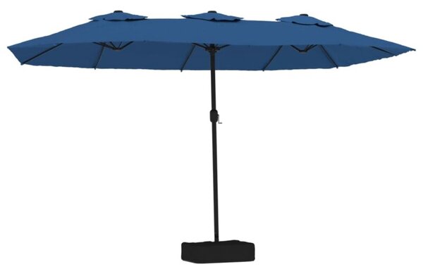 Podwójny parasol ogrodowy, niebieski, 449x265 cm