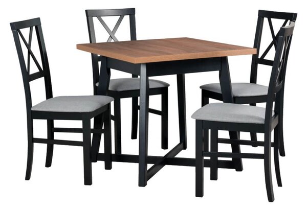 MebleMWM Zestaw stół i 4 krzesła drewniane OTTO 1L + MILANO 4