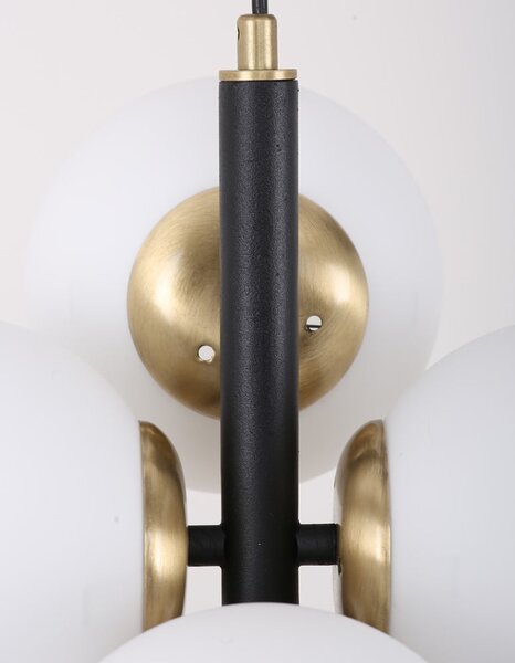 Biało-szara lampa wisząca ze szklanym kloszem ø 15 cm Forte – Squid Lighting