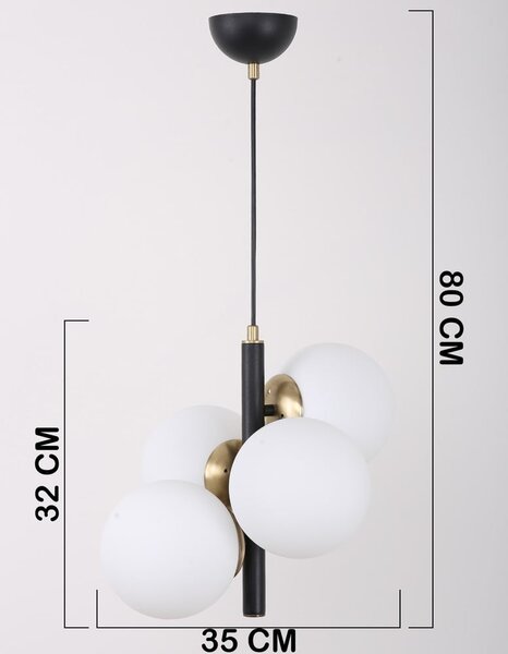 Biało-szara lampa wisząca ze szklanym kloszem ø 15 cm Forte – Squid Lighting