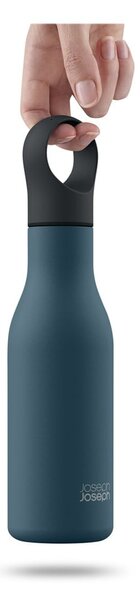 Ciemnoniebieska podróżna butelka ze stali nierdzewnej 500 ml Loop – Joseph Joseph