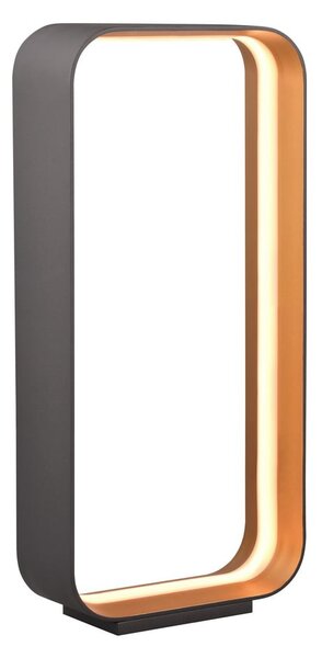 Czarna lampa stołowa LED ze sterowaniem głosowym/mobilną aplikacją i metalowym kloszem (wysokość 61 cm) Cizione – CINQUE