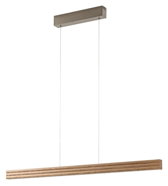 Lampa Wisząca Lucande, Annetta, ściemnialny, drewniany, jadalnia, drewno, nowoczesny