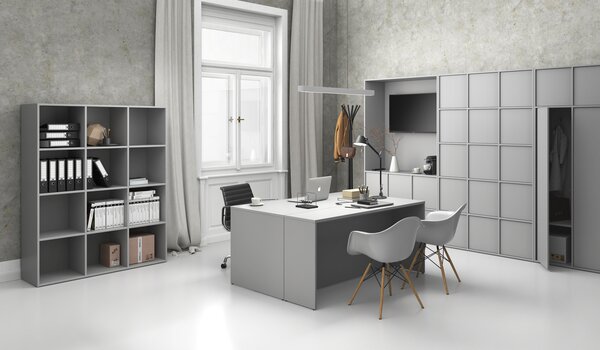 Szafa biurowa FRAME, czarna podstawa, 12x drzwi, 1299 x 450 x 2185 mm, PUSH-lock, szary