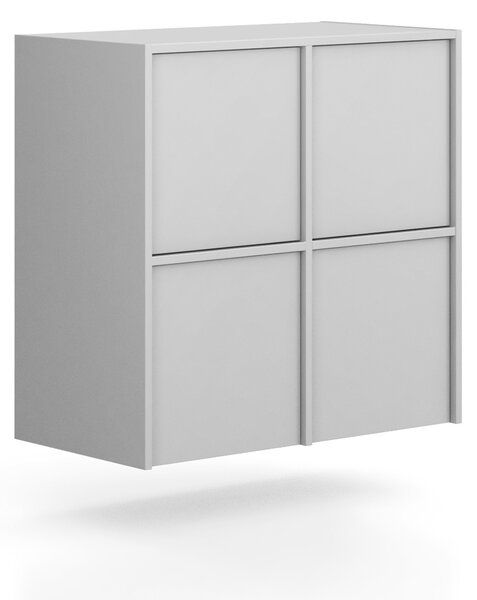 Nadstawka do szaf FRAME, 4x drzwi, 872 x 450 x 854 mm, PUSH-lock, szara