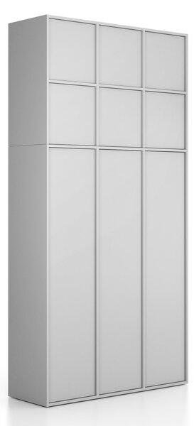 Nadstawka do szaf FRAME, 6x drzwi, 1299 x 450 x 854 mm, PUSH-lock, szara