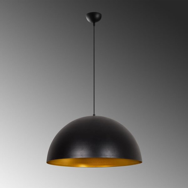 Czarna lampa wisząca z metalowym kloszem ø 60 cm Coppa – Opviq lights