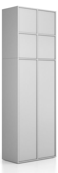 Nadstawka do szaf FRAME, 4x drzwi, 872 x 450 x 854 mm, PUSH-lock, szara