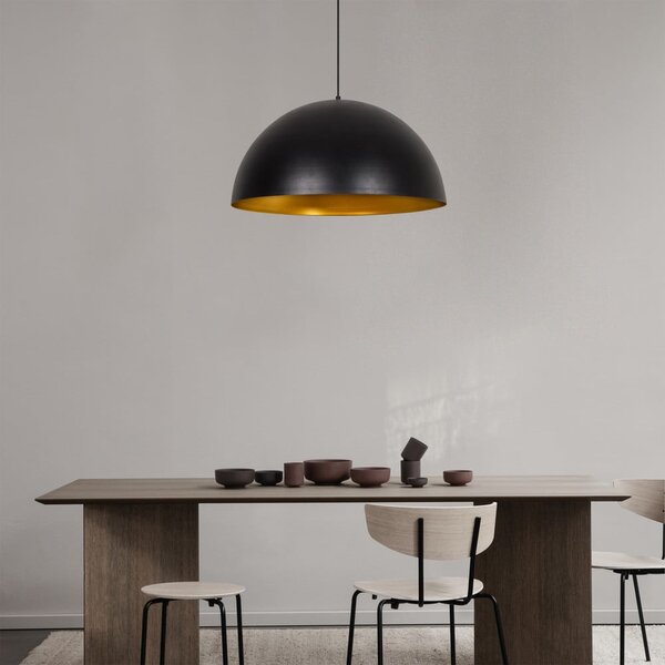 Czarna lampa wisząca z metalowym kloszem ø 60 cm Coppa – Opviq lights