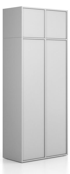 Nadstawka do szaf FRAME, 2x drzwi, 872 x 450 x 427 mm, PUSH-lock, szara