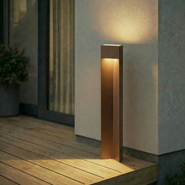 Zewnętrzna Lampa Lucande, Kaholo, brąz rdzawy, aluminium, nowoczesny