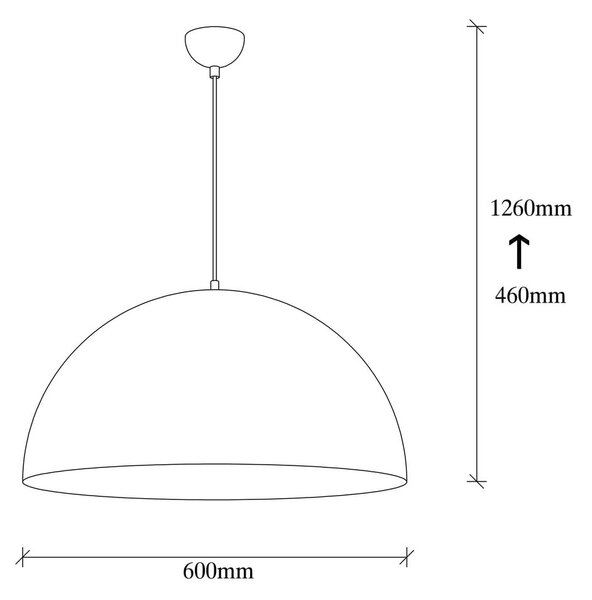 Czarna lampa wisząca z metalowym kloszem ø 60 cm Coppa – Opviq lights