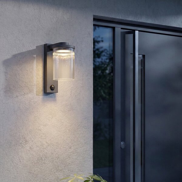 Zewnętrzna Lampa Lucande, Beelia, czarny, taras, aluminium, nowoczesny