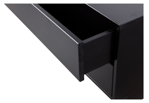 Czarna modułowa szafka pod TV z litego drewna sosnowego 75x40 cm Finca – WOOOD