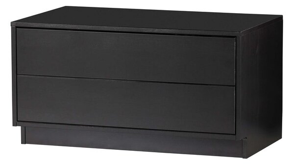 Czarna modułowa szafka pod TV z litego drewna sosnowego 75x40 cm Finca – WOOOD