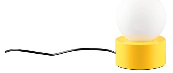 Żółta lampa stołowa ze szklanym kloszem (wys. 17 cm) Countess – Reality