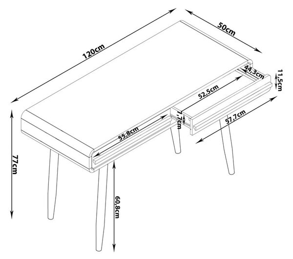 Biurko 50x120 cm Chantal – Støraa