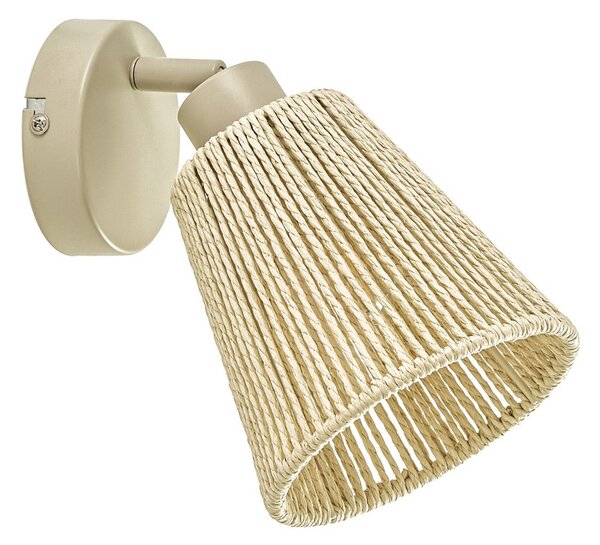 Lampa Ścienna Lindby, Anuva, ściemnialny, beżowy, sypialnia, papier | karton, dworkowy | rustykalny