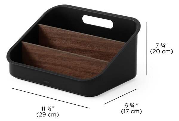 Czarny organizer łazienkowy na kosmetyki z plastiku z recyklingu Bellwood – Umbra