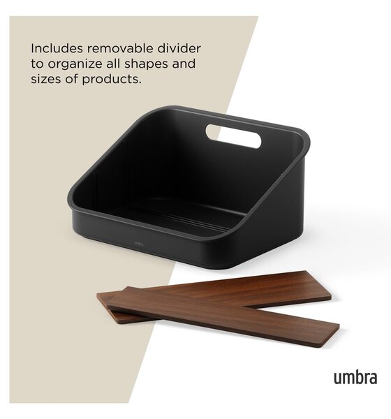 Czarny organizer łazienkowy na kosmetyki z plastiku z recyklingu Bellwood – Umbra
