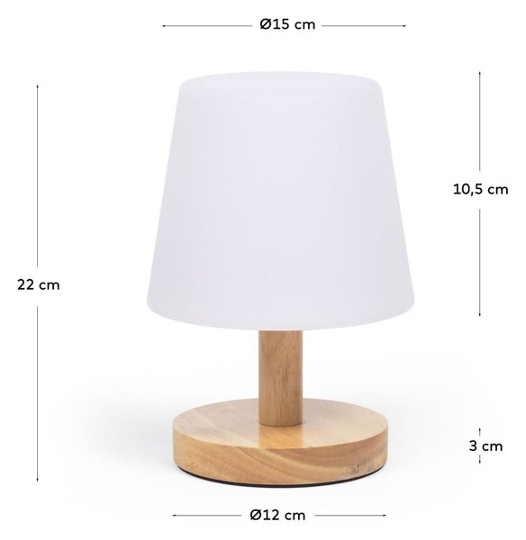 Naturalna lampa stołowa LED ze ściemniaczem (wys. 22 cm) Ambar – Kave Home