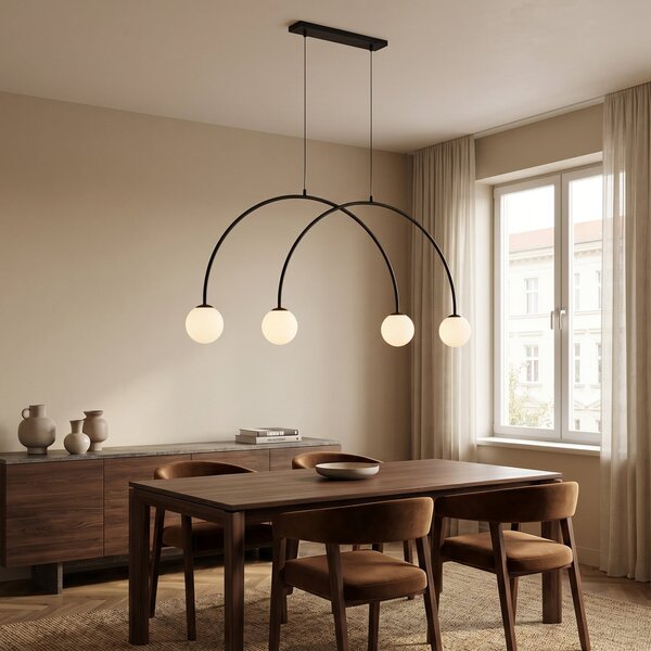 Lampa Wisząca ALDEX, Alison, ściemnialny, czarny, salon, metal, nowoczesny
