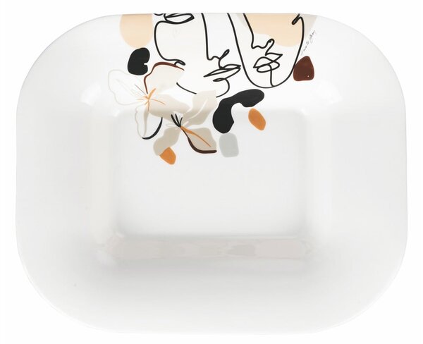 Ceramiczny talerz do serwowania VDE Tivoli 1996 Face to Grey, 43,5 x 35,5 cm