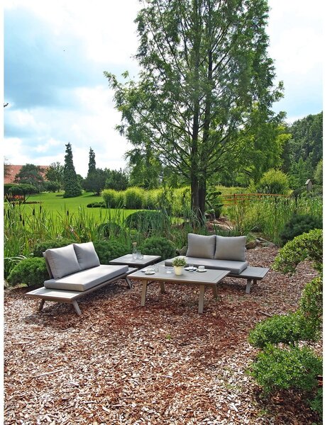 Zestaw szarych mebli ogrodowych z aluminiową konstrukcją Garden Pleasure Celia