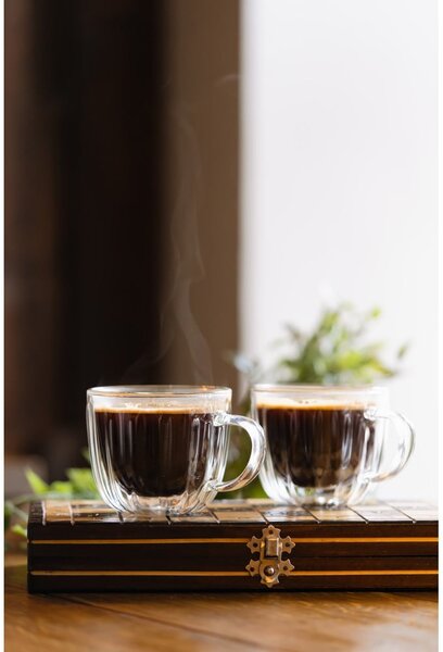 Szklane filiżanki zestaw 2 szt. do cappuccino 350 ml Tulip – Vialli Design