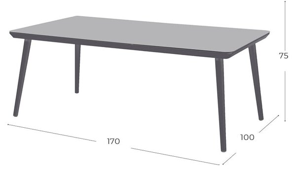 Szary stół ogrodowy Hartman Sophie, 170x100 cm