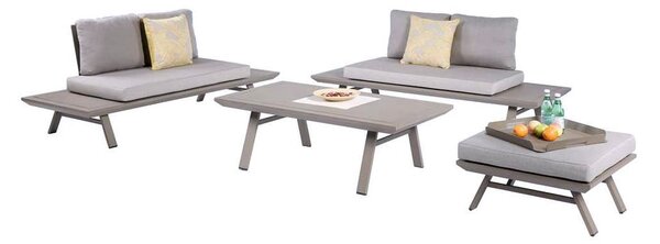 Zestaw szarych mebli ogrodowych z aluminiową konstrukcją Garden Pleasure Celia