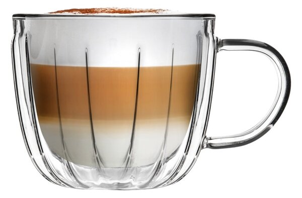 Szklane filiżanki zestaw 2 szt. do cappuccino 350 ml Tulip – Vialli Design
