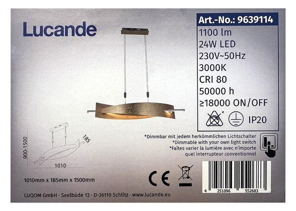Lucande Lucande - LED Żyrandol ściemnialny na lince MARIJA LED/24W/230V LW0806