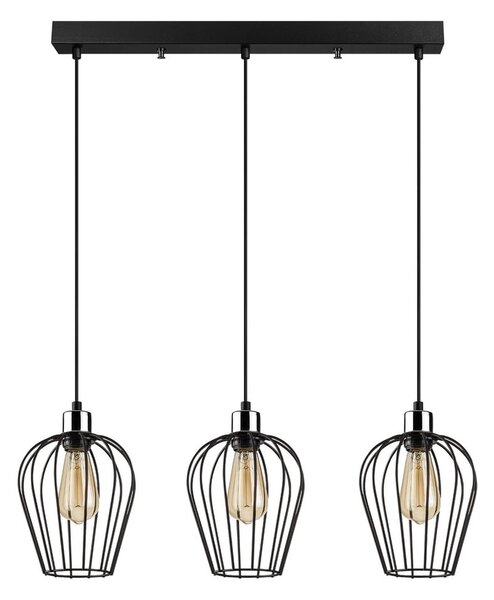 Czarna lampa wisząca z 3 kloszami Opviq lights Tel Long