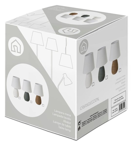 Brązowa lampa stołowa ceramiczna z tekstylnym kloszem (wys. 27,5 cm) – Casa Selección