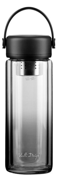 Czarna szklana butelka 350 ml Fuori – Vialli Design