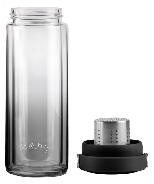 Czarna szklana butelka 350 ml Fuori – Vialli Design