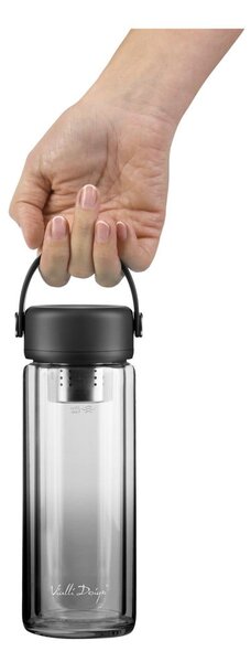 Czarna szklana butelka 350 ml Fuori – Vialli Design