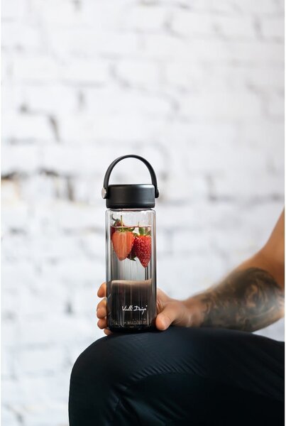Czarna szklana butelka 350 ml Fuori – Vialli Design
