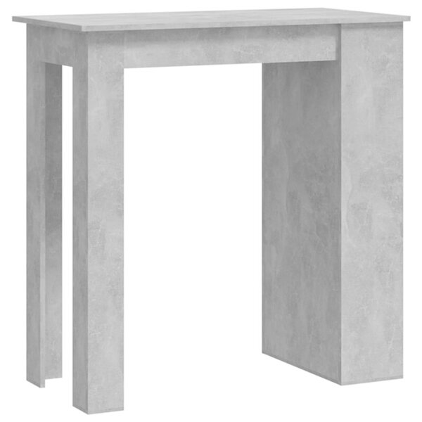 Stolik barowy ze schowkiem, szarość betonu, 102x50x103,5 cm