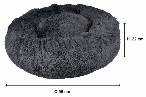 Ciemnoszare legowisko dla psów ø 95 cm – Love Story