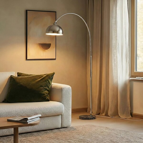 Lampa Podłogowa Lindby, Tonka, metaliczny, salon, metal, nowoczesny