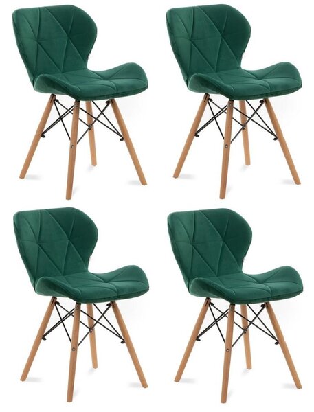 Konsimo Sp. z o.o. Sp. k. ZESTAW 4x Krzesło do jadalni TRIGO 74x48 cm jasnozielone/buk KO0148