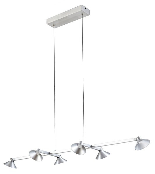 Lampa Wisząca Lucande, Steve, ściemnialny, metaliczny, jadalnia, metal, nowoczesny