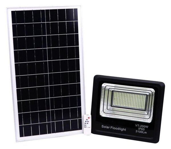 V-Tac LED Zewnętrzny naświetlacz solarny LED/40W/10V IP65 6000K + pilot VT1270
