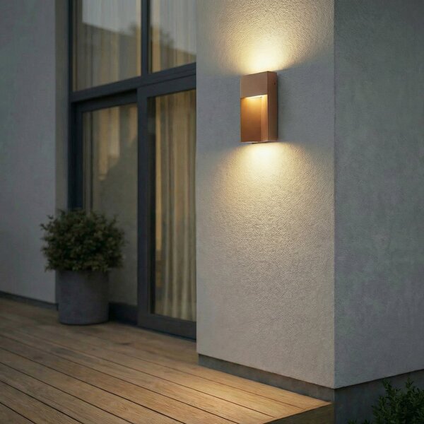 Zewnętrzna Lampa Lucande, Kaholo, brąz rdzawy, aluminium, nowoczesny